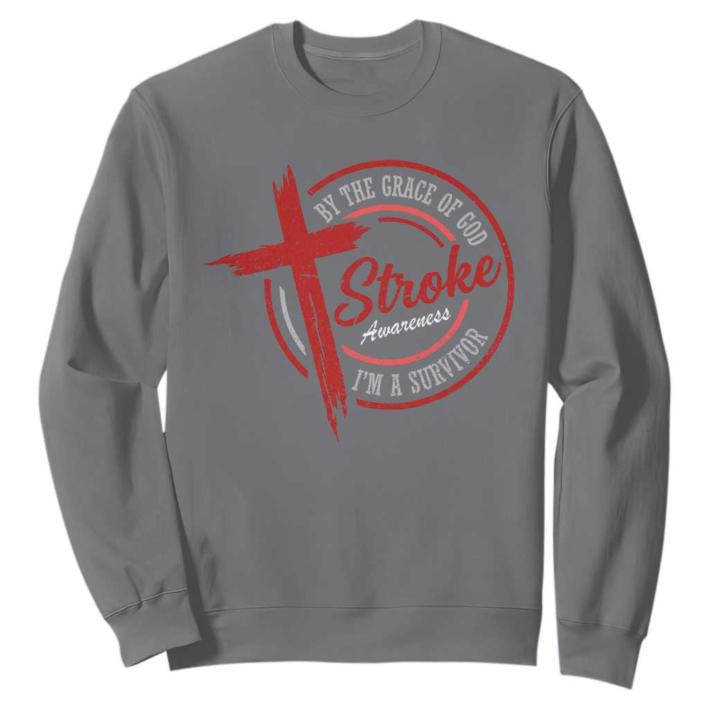 By The Grace Of God I'm A Survivor Stroke Support Sweatshirt