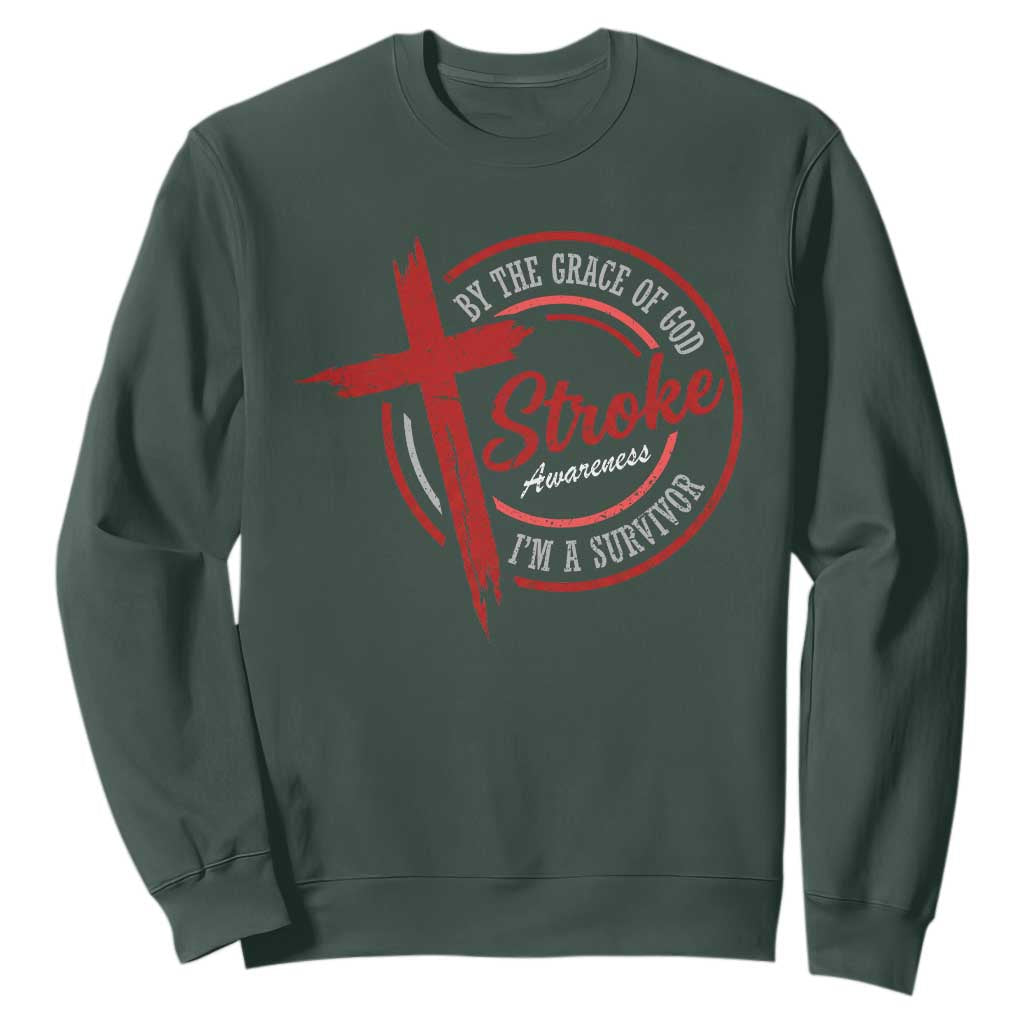 By The Grace Of God I'm A Survivor Stroke Support Sweatshirt
