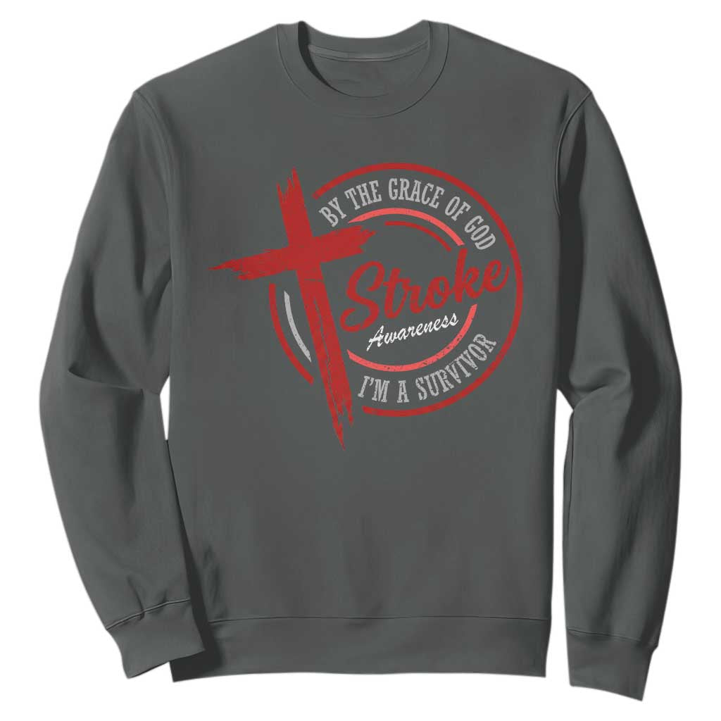 By The Grace Of God I'm A Survivor Stroke Support Sweatshirt
