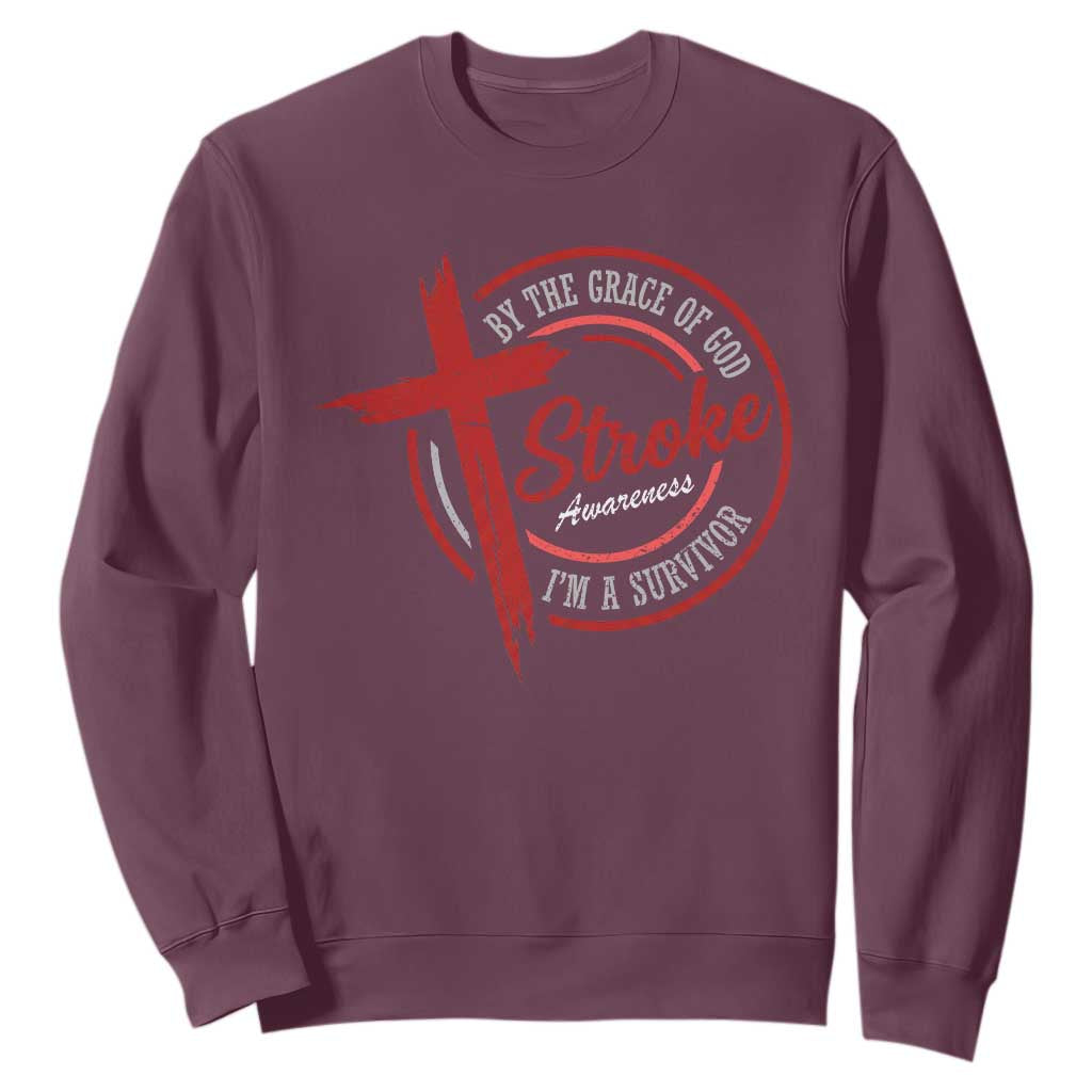 By The Grace Of God I'm A Survivor Stroke Support Sweatshirt