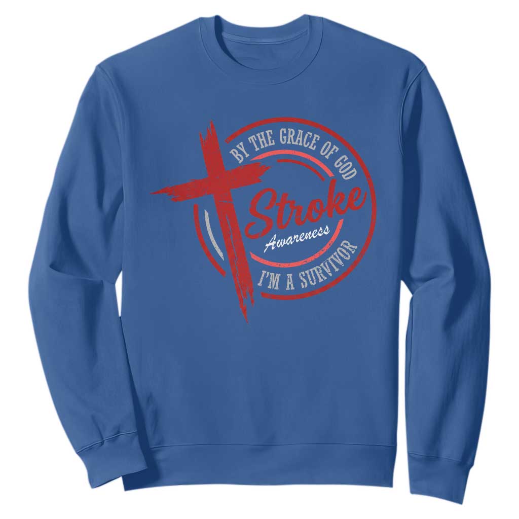 By The Grace Of God I'm A Survivor Stroke Support Sweatshirt