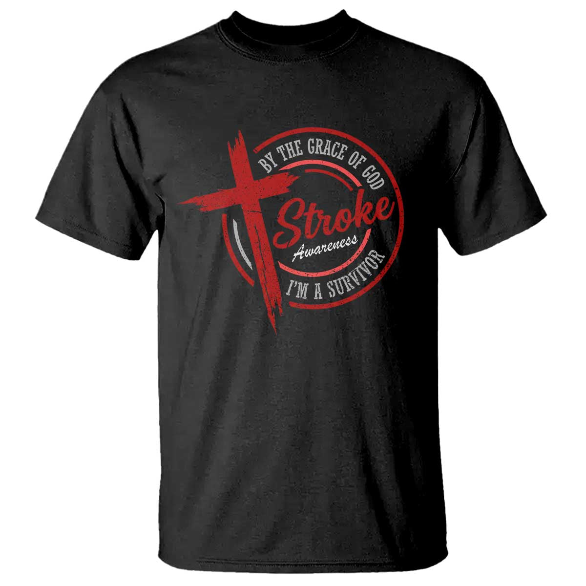 By The Grace Of God I'm A Survivor Stroke Support T Shirt