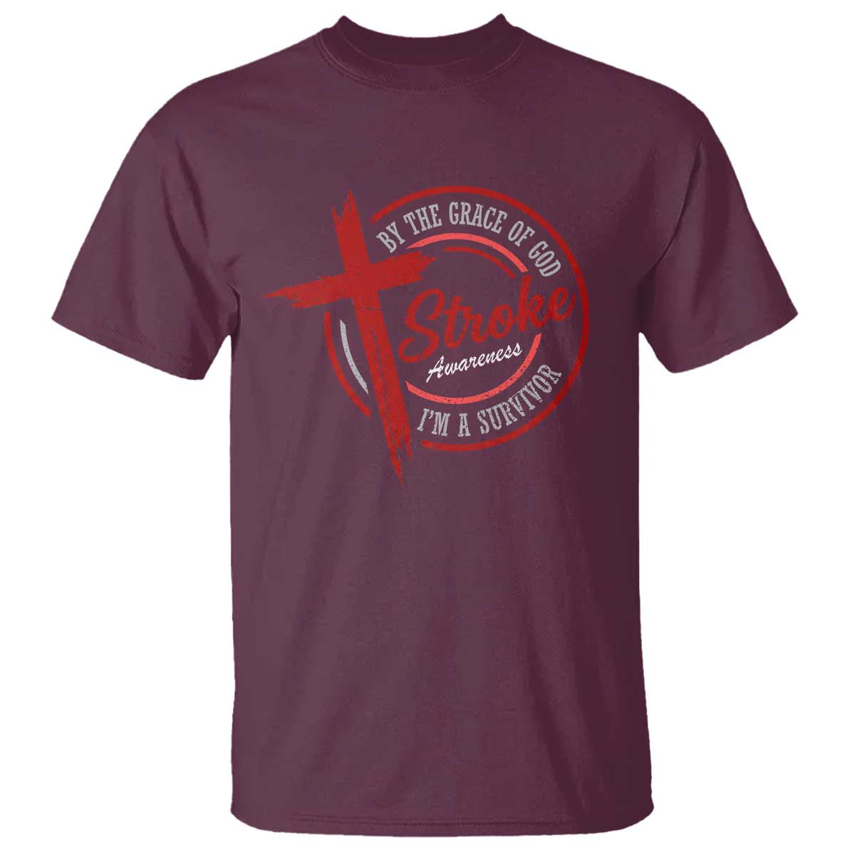 By The Grace Of God I'm A Survivor Stroke Support T Shirt