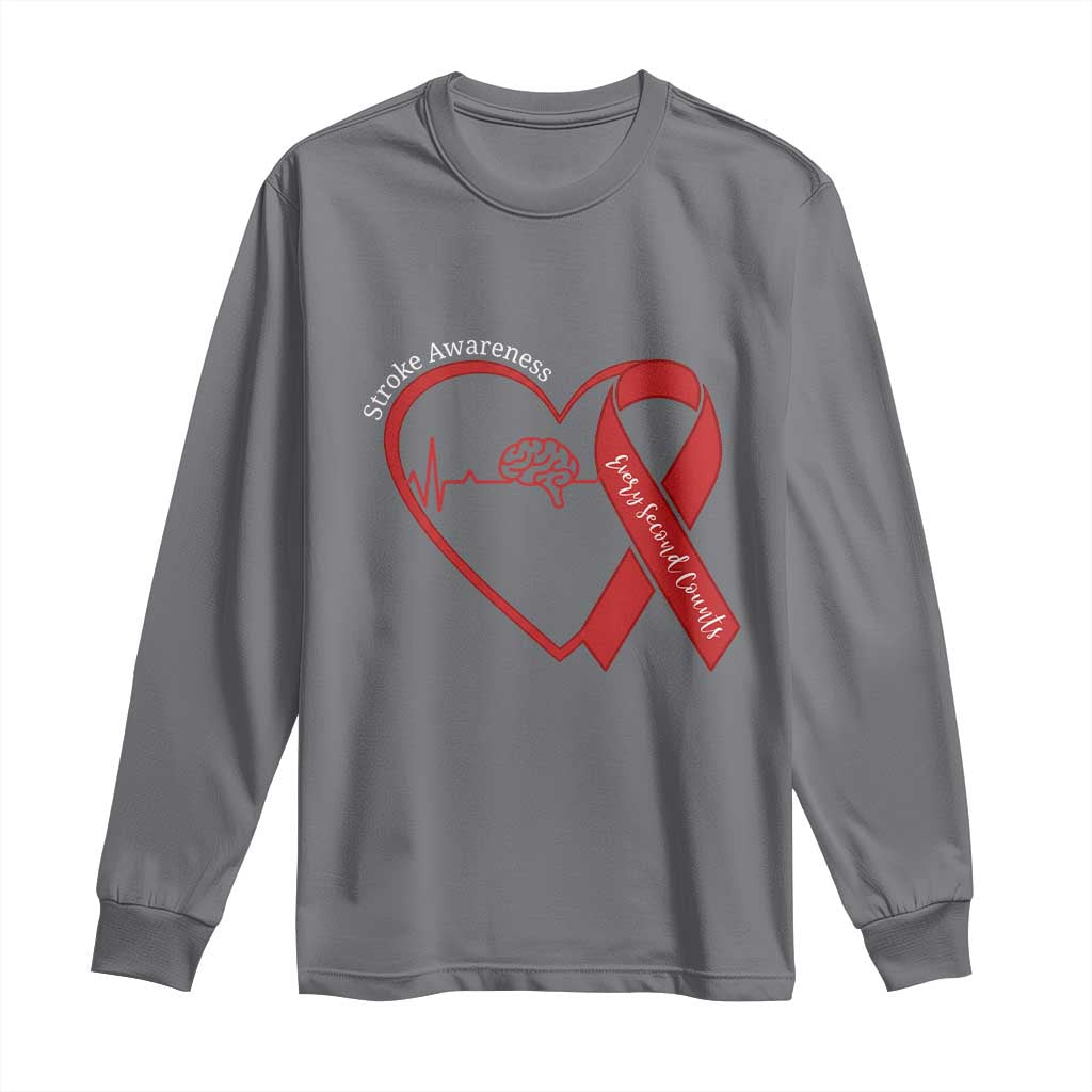 Stroke Support Long Sleeve Shirt Stroke Survivor Warrior Brain Attack