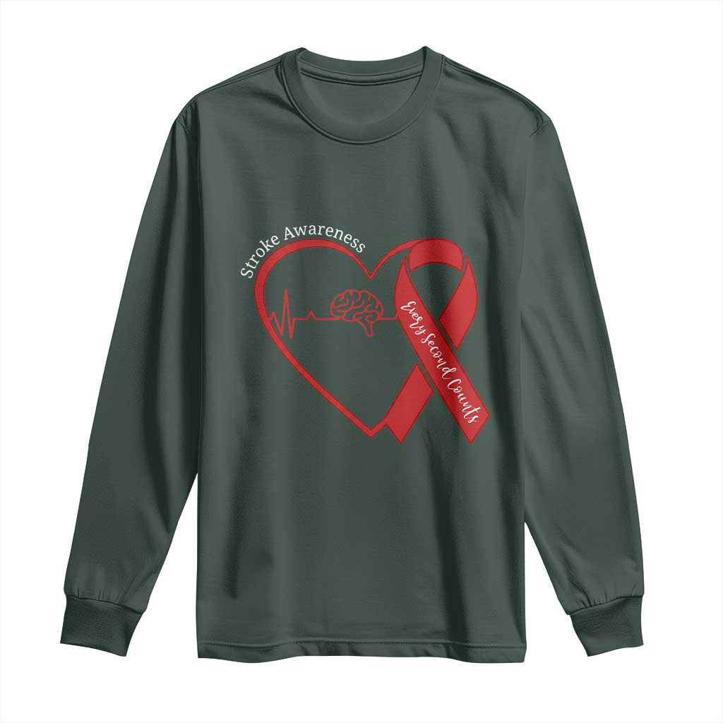 Stroke Support Long Sleeve Shirt Stroke Survivor Warrior Brain Attack