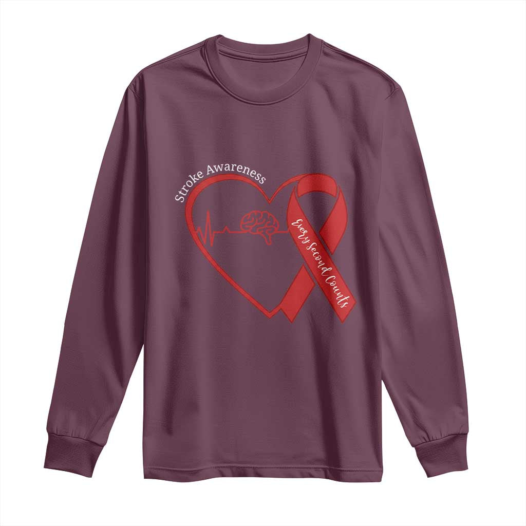 Stroke Support Long Sleeve Shirt Stroke Survivor Warrior Brain Attack