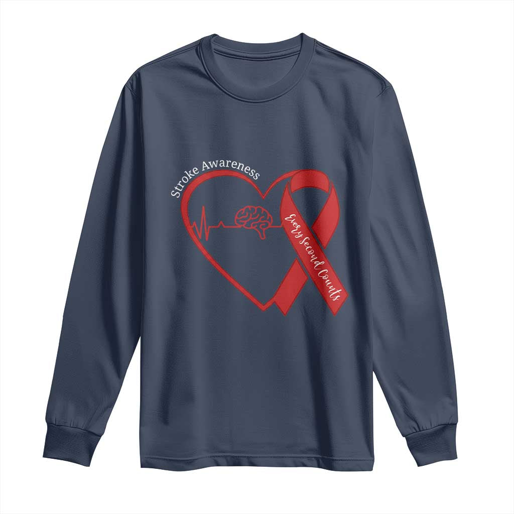 Stroke Support Long Sleeve Shirt Stroke Survivor Warrior Brain Attack