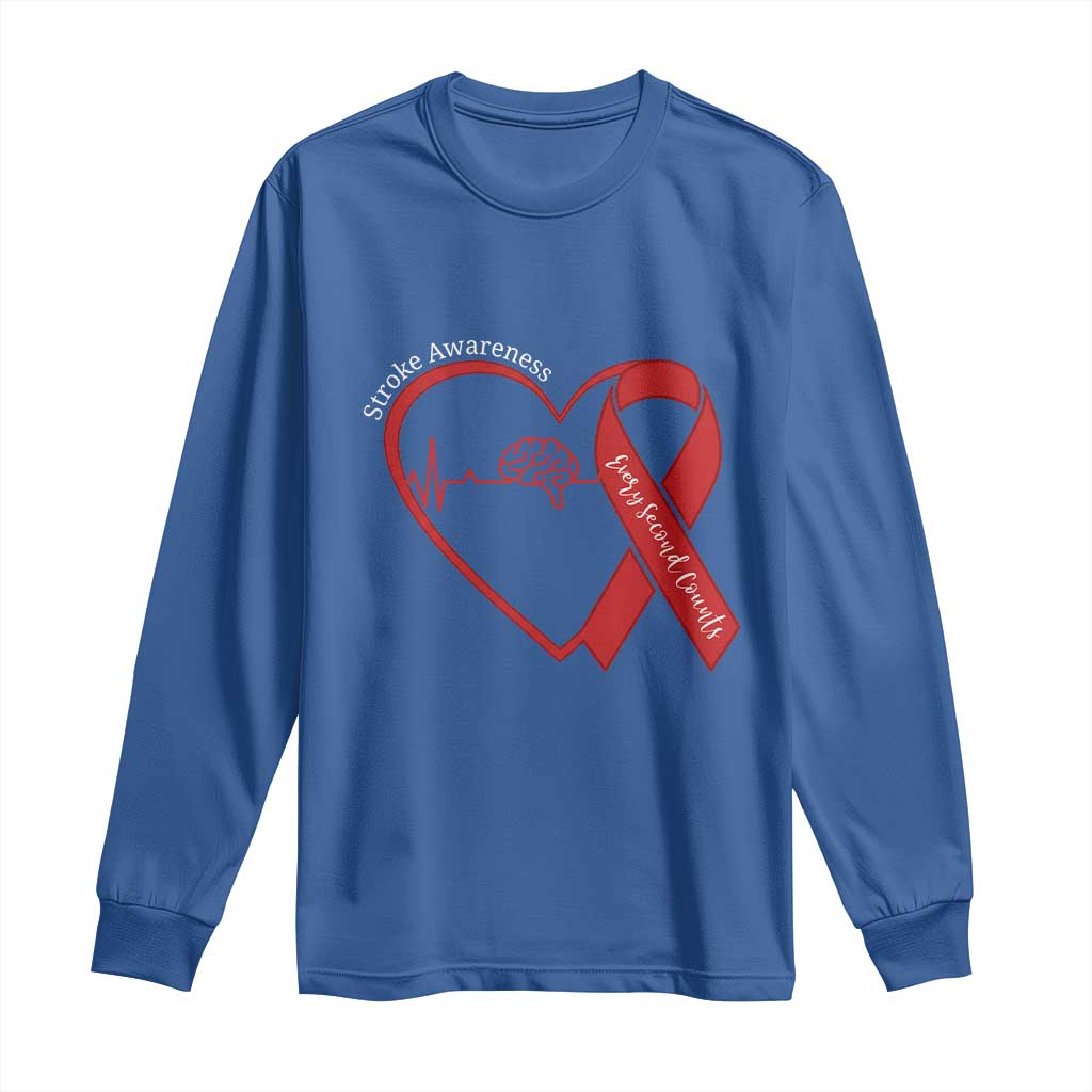 Stroke Support Long Sleeve Shirt Stroke Survivor Warrior Brain Attack