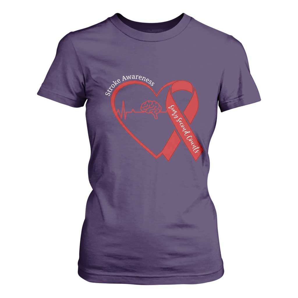Stroke Support T Shirt For Women Stroke Survivor Warrior Brain Attack
