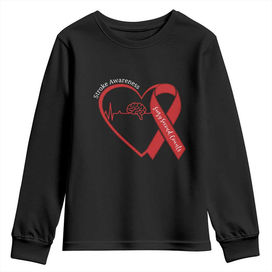 Stroke Support Youth Sweatshirt Stroke Survivor Warrior Brain Attack