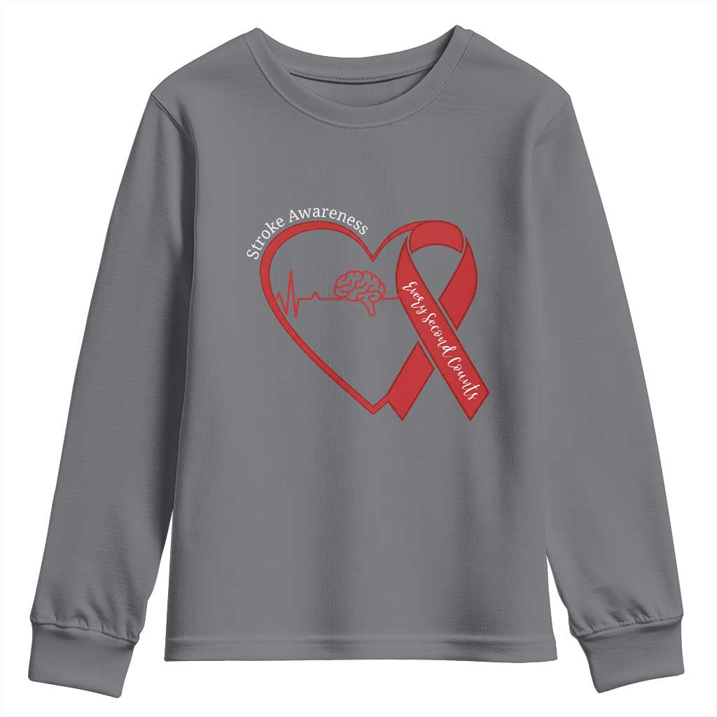 Stroke Support Youth Sweatshirt Stroke Survivor Warrior Brain Attack