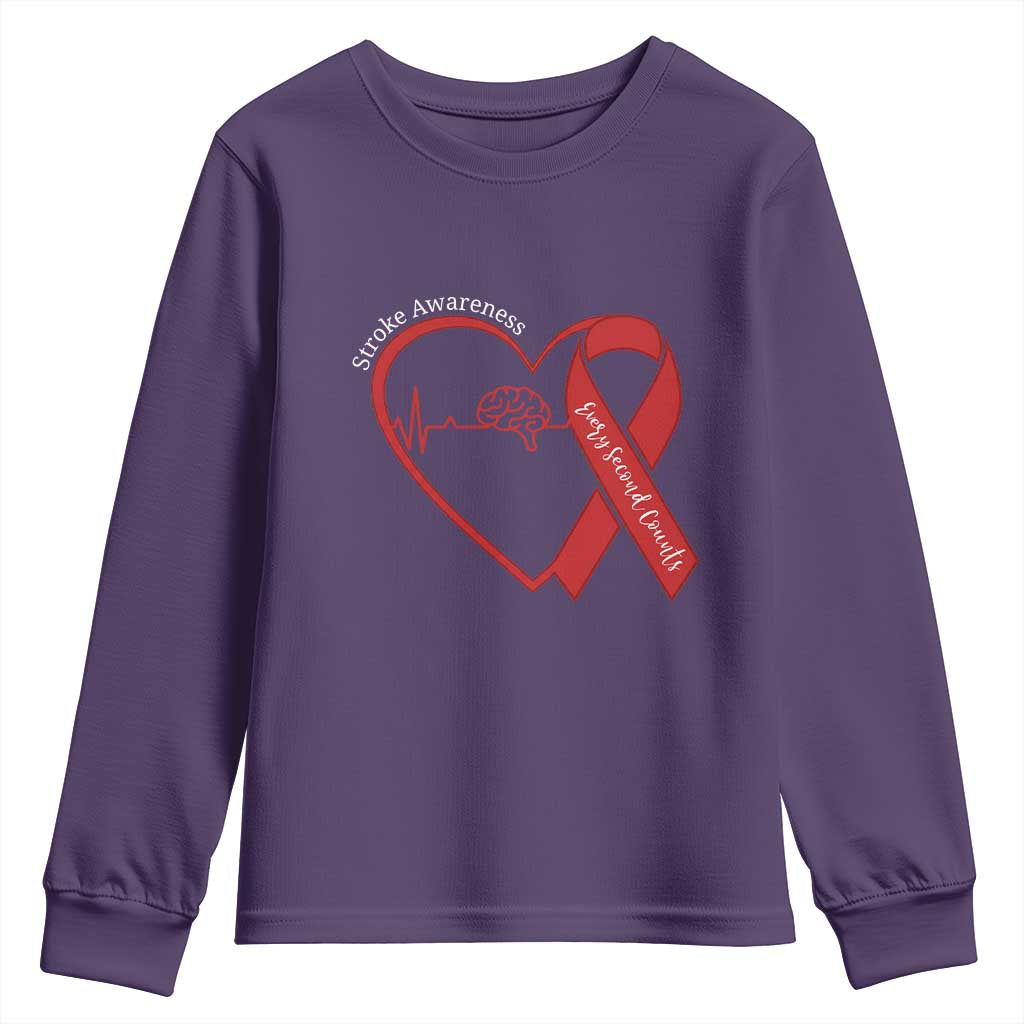 Stroke Support Youth Sweatshirt Stroke Survivor Warrior Brain Attack