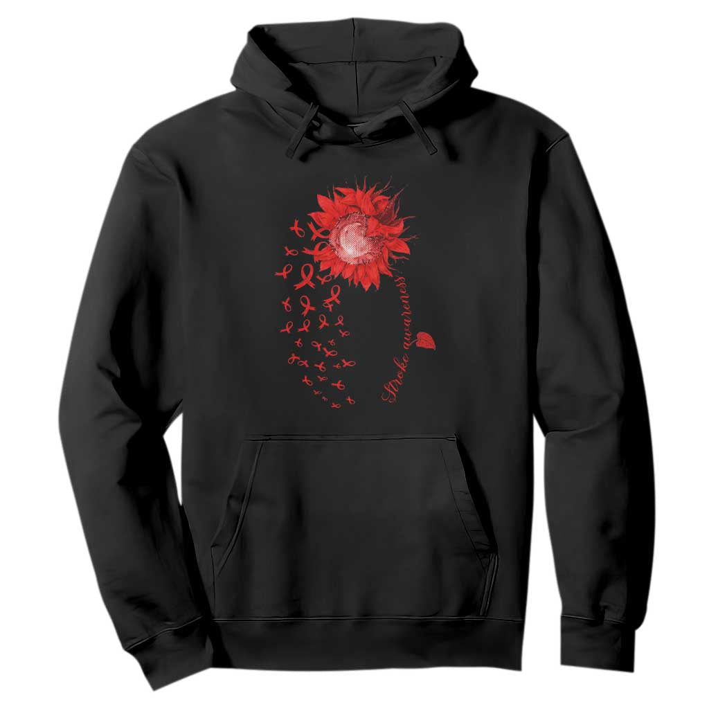 Sunflower Stroke Support Red Ribbon Hoodie