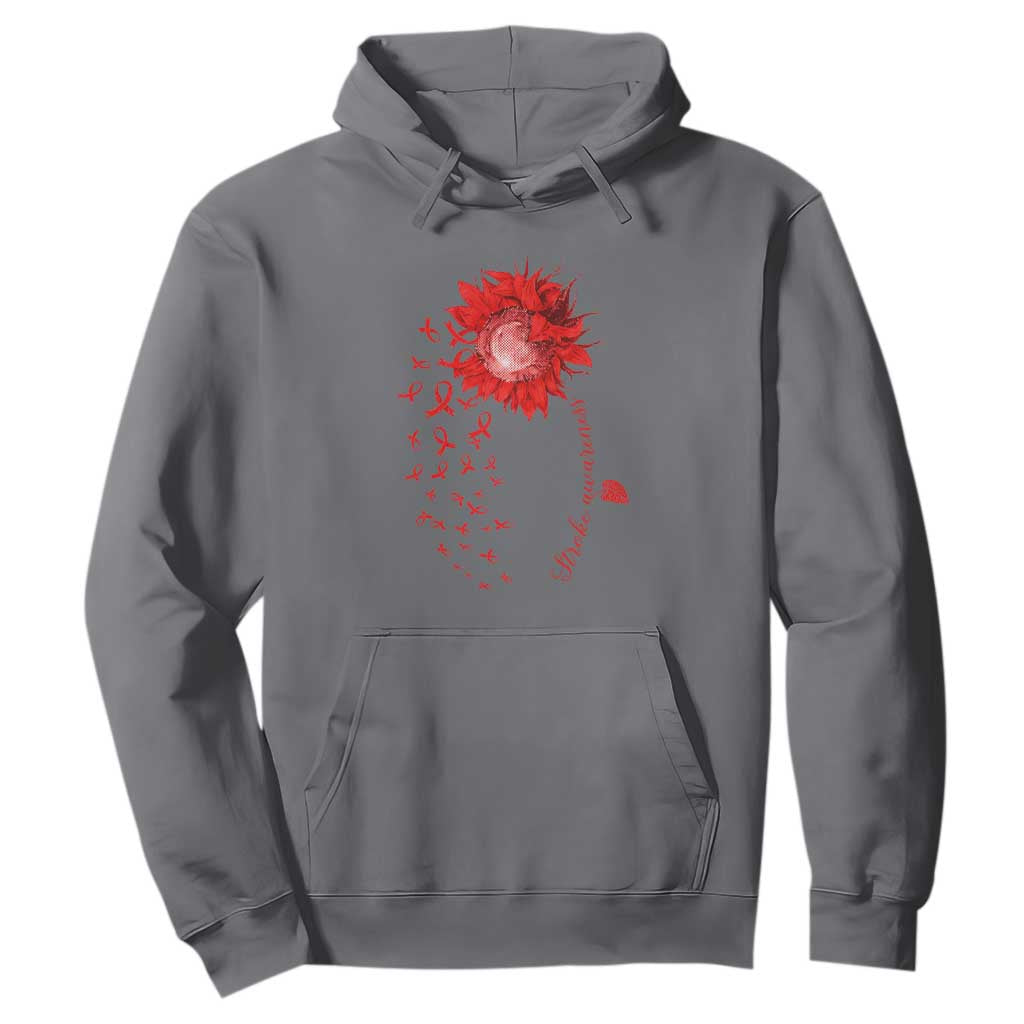 Sunflower Stroke Support Red Ribbon Hoodie