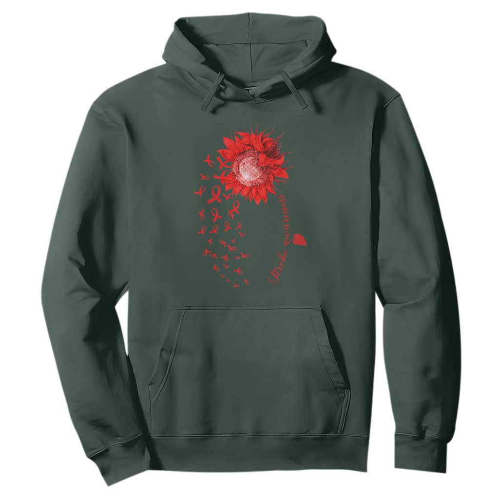 Sunflower Stroke Support Red Ribbon Hoodie