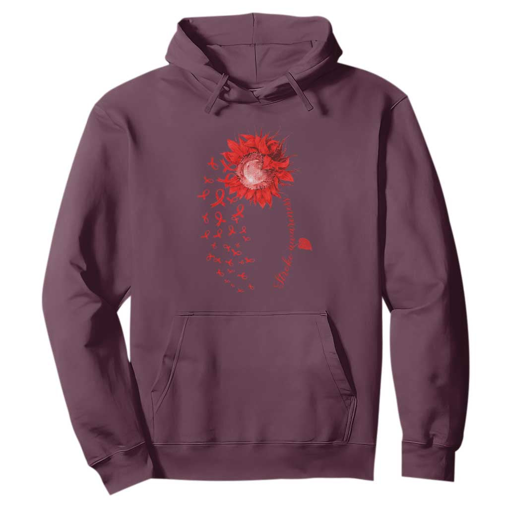 Sunflower Stroke Support Red Ribbon Hoodie