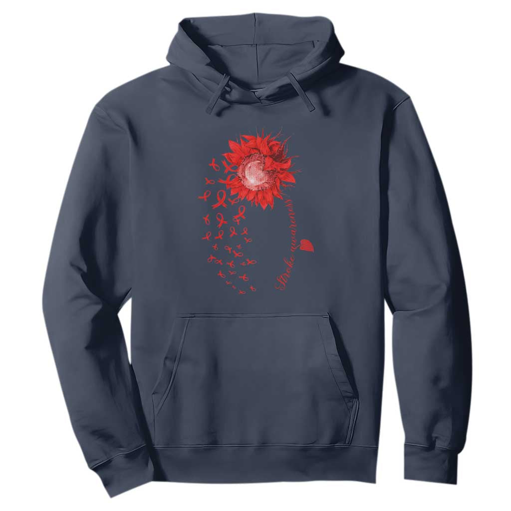 Sunflower Stroke Support Red Ribbon Hoodie