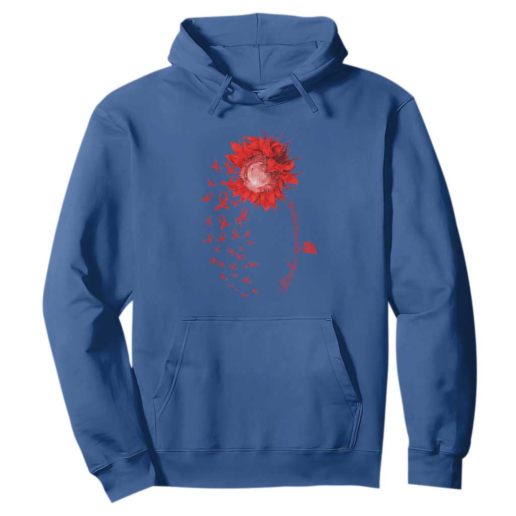 Sunflower Stroke Support Red Ribbon Hoodie