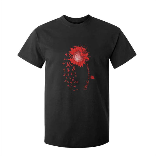 Sunflower Stroke Support Red Ribbon T Shirt For Kid