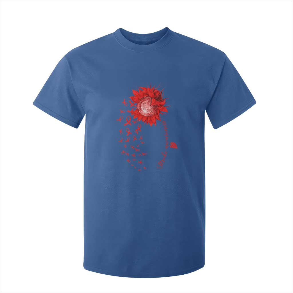 Sunflower Stroke Support Red Ribbon T Shirt For Kid