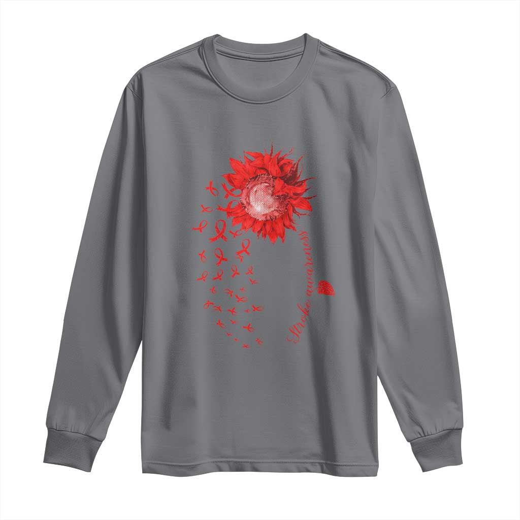 Sunflower Stroke Support Red Ribbon Long Sleeve Shirt