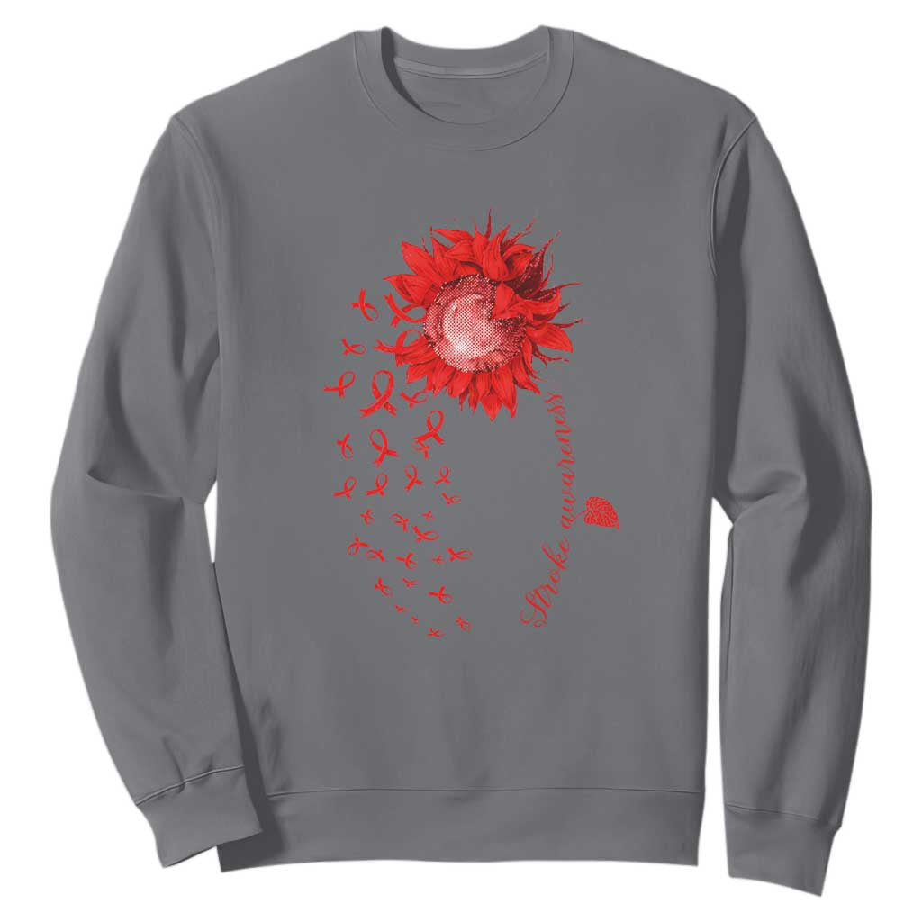 Sunflower Stroke Support Red Ribbon Sweatshirt