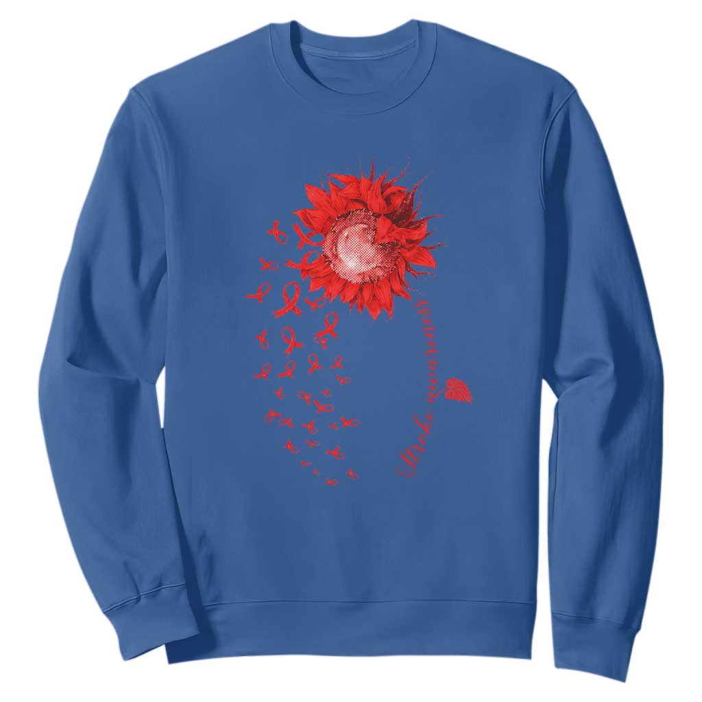Sunflower Stroke Support Red Ribbon Sweatshirt