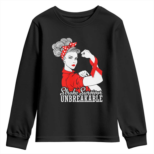 Stroke Survivor Unbreakable Youth Sweatshirt Stroke Support Gift