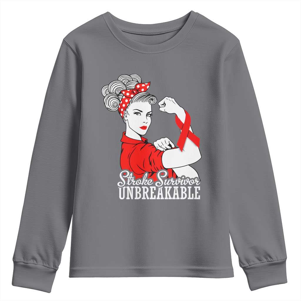 Stroke Survivor Unbreakable Youth Sweatshirt Stroke Support Gift