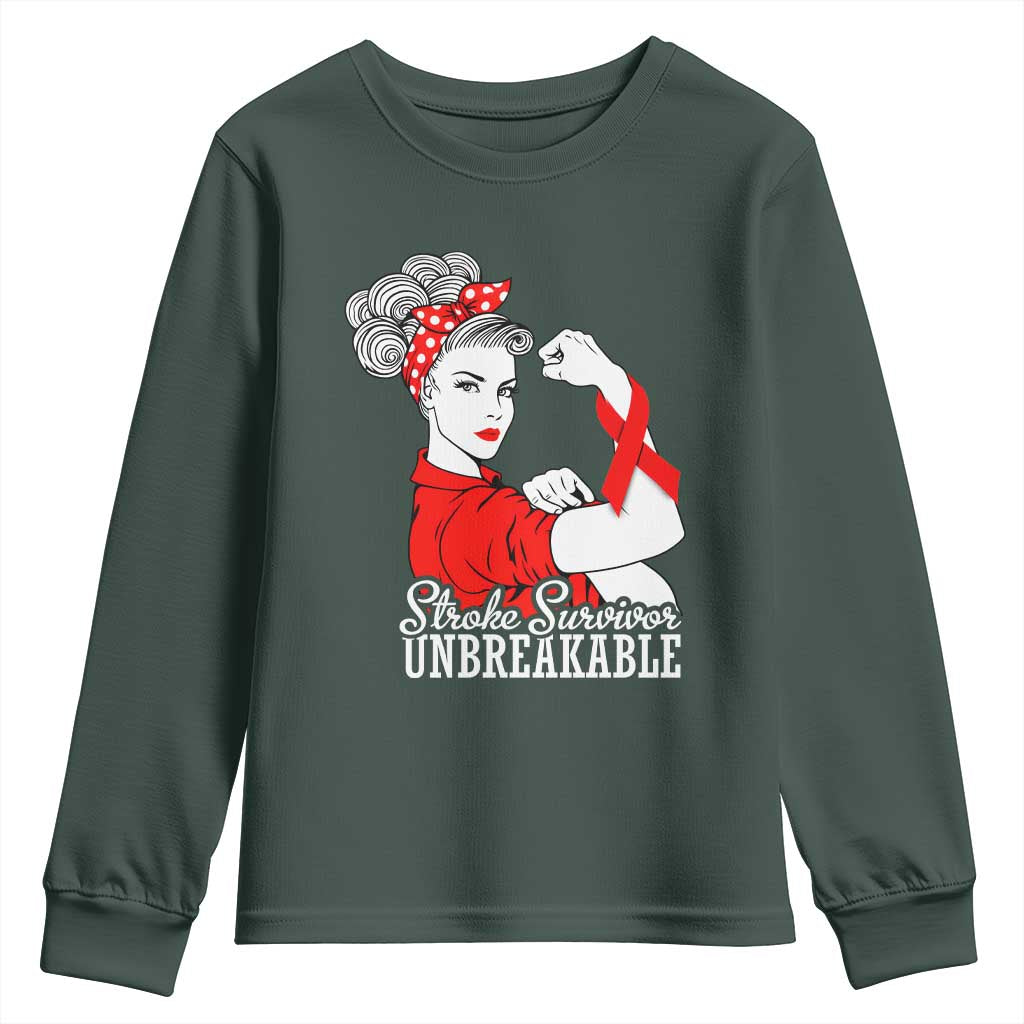 Stroke Survivor Unbreakable Youth Sweatshirt Stroke Support Gift