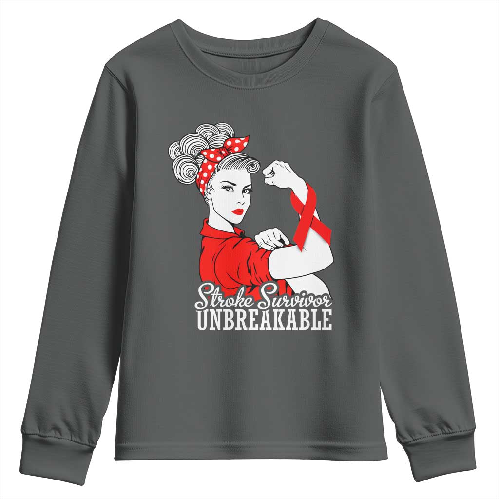 Stroke Survivor Unbreakable Youth Sweatshirt Stroke Support Gift