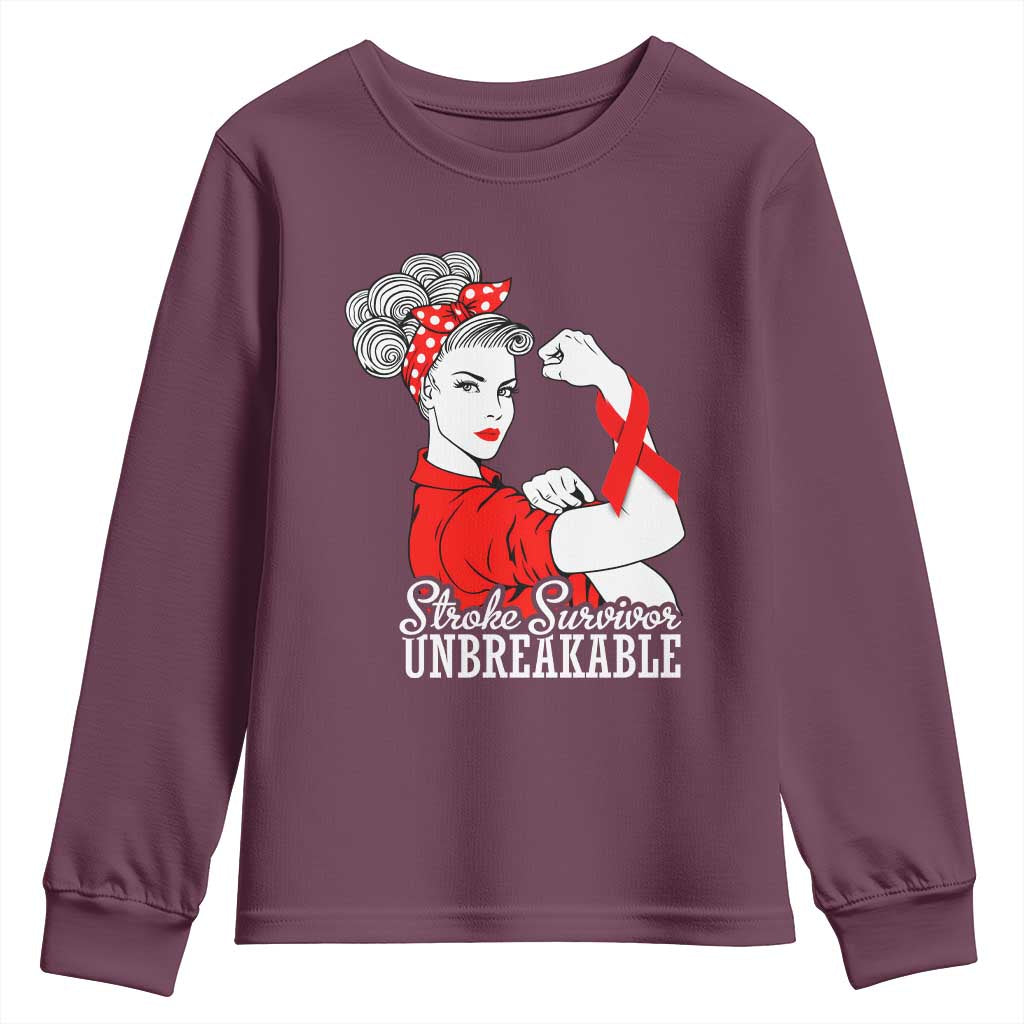 Stroke Survivor Unbreakable Youth Sweatshirt Stroke Support Gift