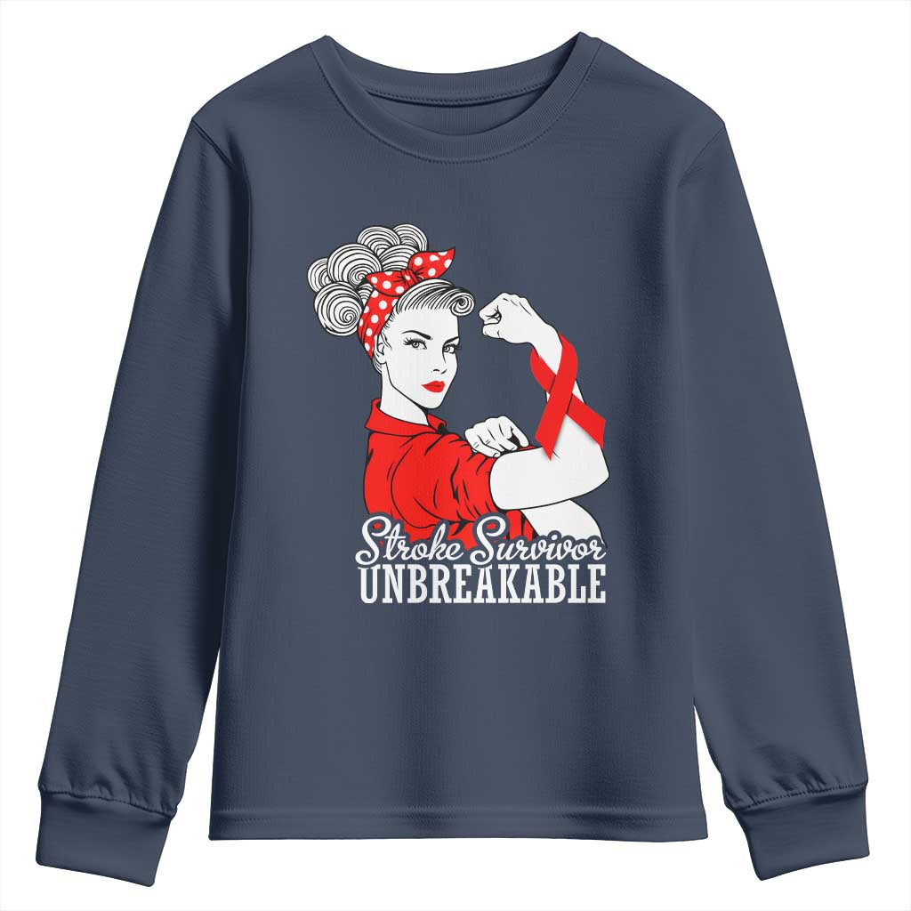 Stroke Survivor Unbreakable Youth Sweatshirt Stroke Support Gift