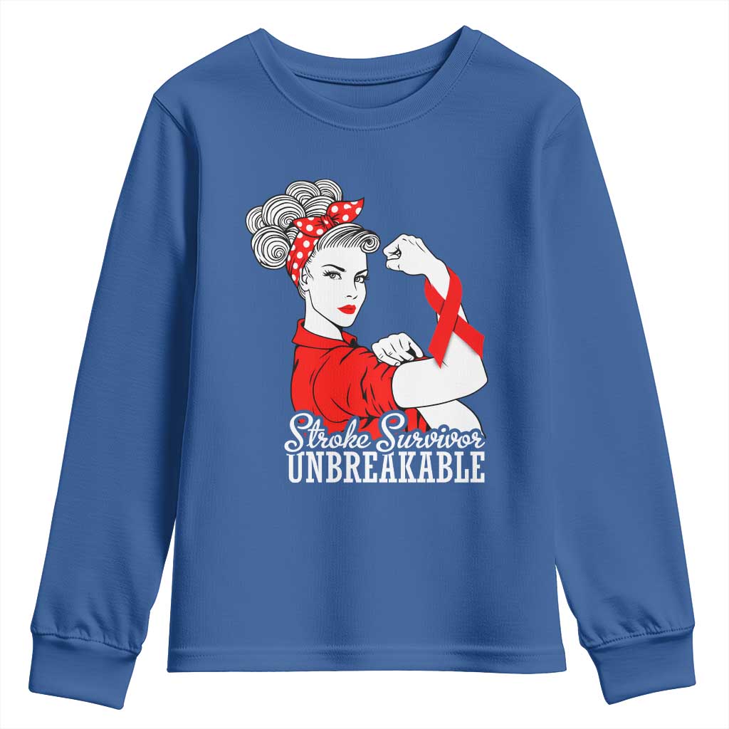 Stroke Survivor Unbreakable Youth Sweatshirt Stroke Support Gift