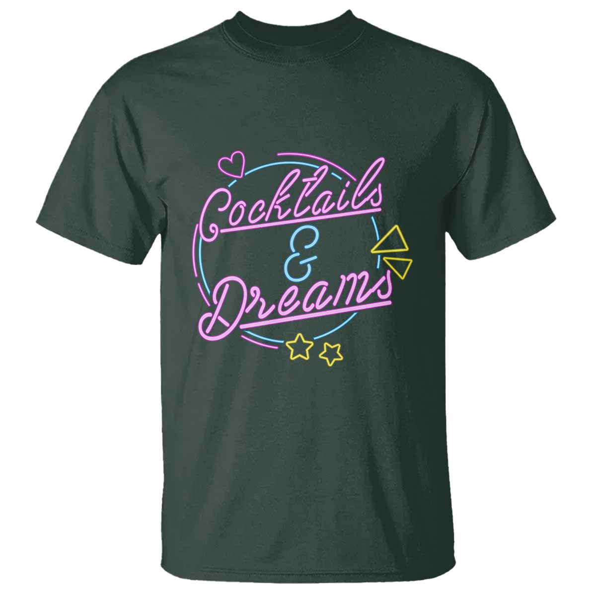 80s-vintage-style-t-shirt-cocktails-and-dreams-neon-sign-summer-vibe