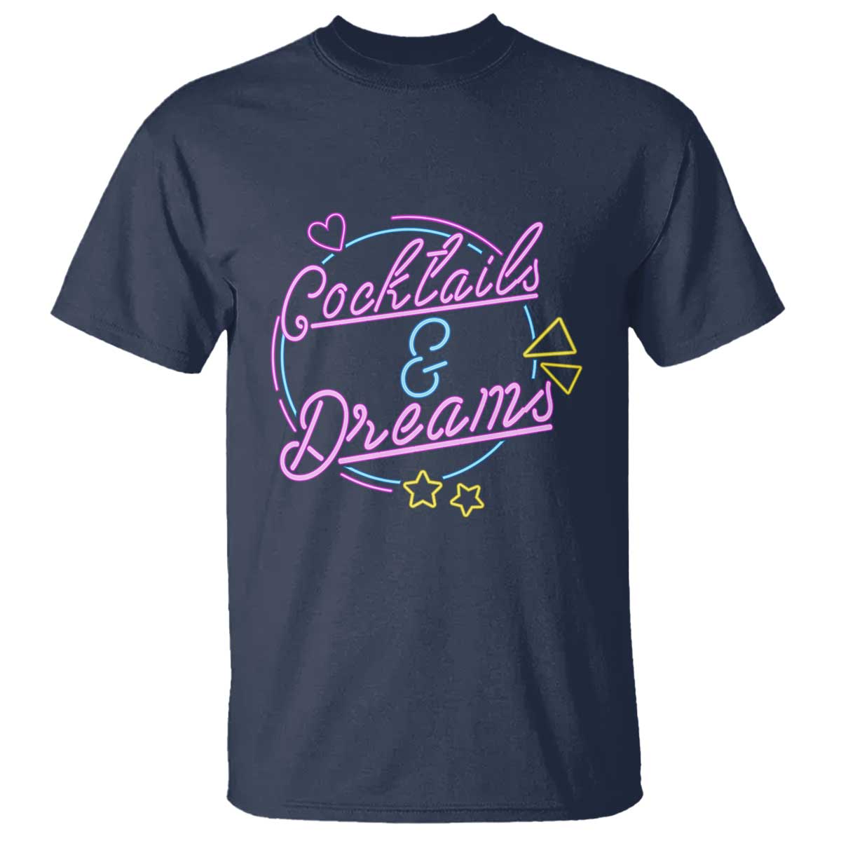 80s-vintage-style-t-shirt-cocktails-and-dreams-neon-sign-summer-vibe