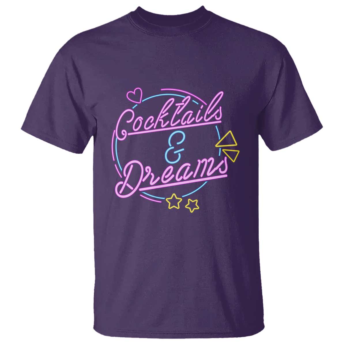80s-vintage-style-t-shirt-cocktails-and-dreams-neon-sign-summer-vibe