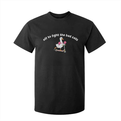 Funny Goose Breast Cancer Support T Shirt For Kid Off To Fight The Bad Cells