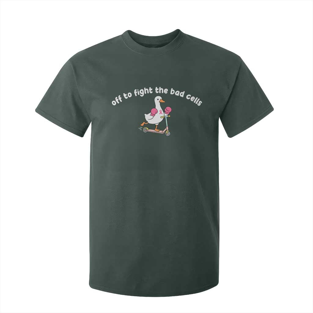 Funny Goose Breast Cancer Support T Shirt For Kid Off To Fight The Bad Cells