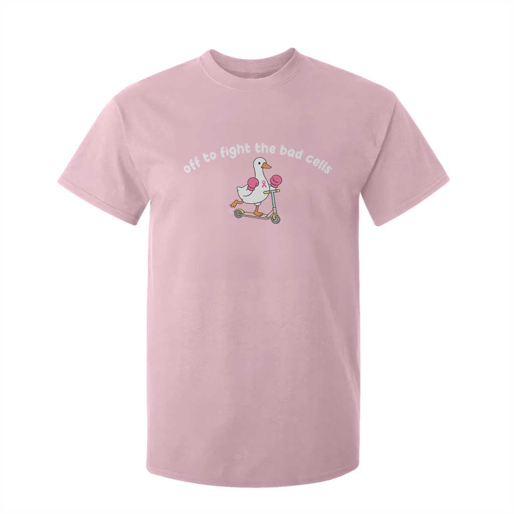 Funny Goose Breast Cancer Support T Shirt For Kid Off To Fight The Bad Cells