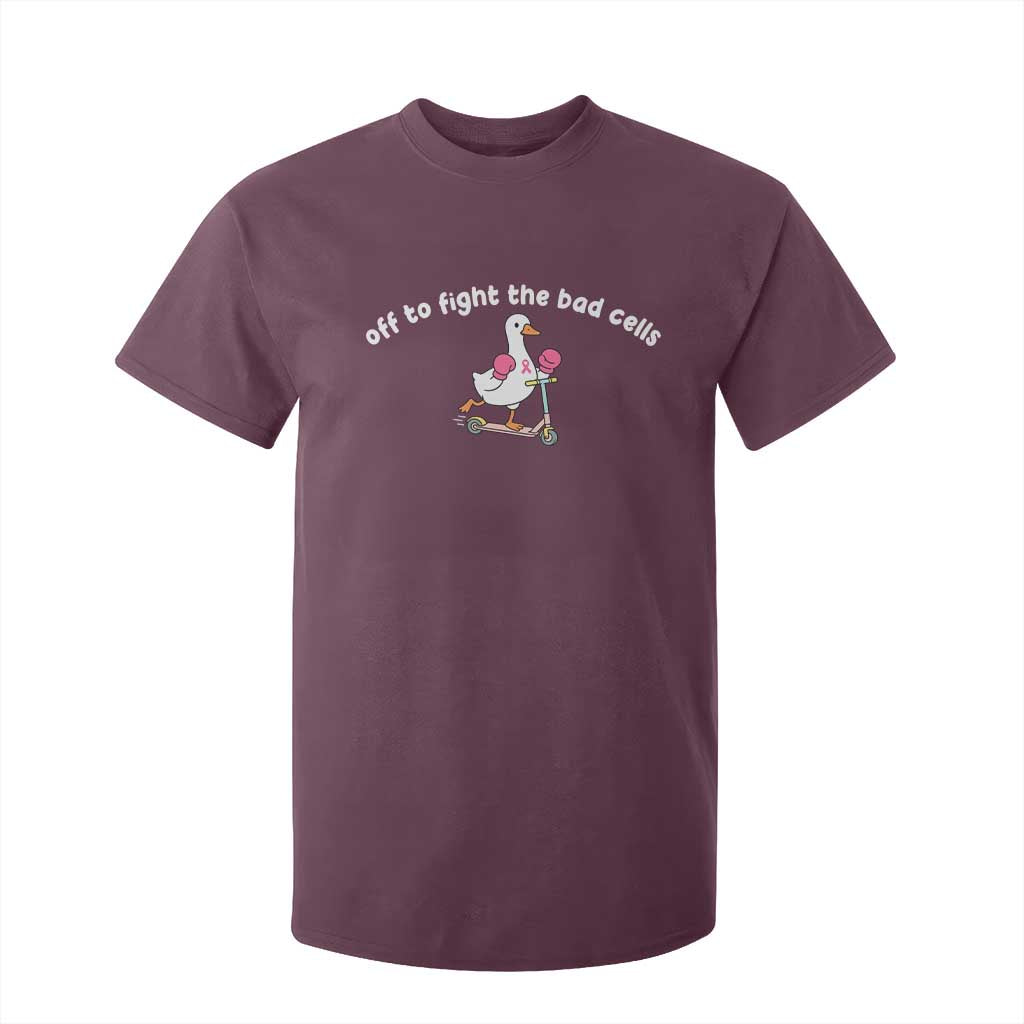 Funny Goose Breast Cancer Support T Shirt For Kid Off To Fight The Bad Cells