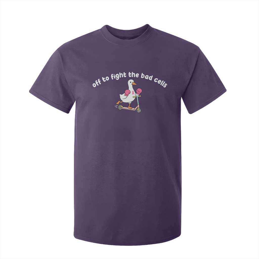 Funny Goose Breast Cancer Support T Shirt For Kid Off To Fight The Bad Cells