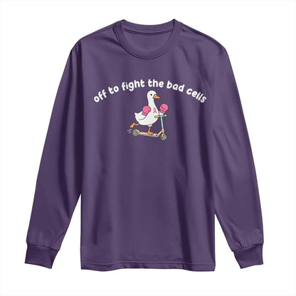Funny Goose Breast Cancer Support Long Sleeve Shirt Off To Fight The Bad Cells