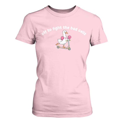 Funny Goose Breast Cancer Support T Shirt For Women Off To Fight The Bad Cells