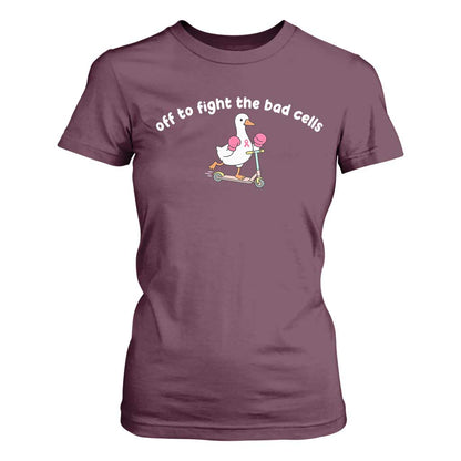 Funny Goose Breast Cancer Support T Shirt For Women Off To Fight The Bad Cells