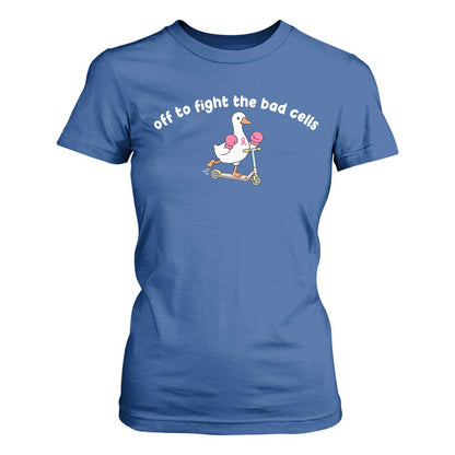 Funny Goose Breast Cancer Support T Shirt For Women Off To Fight The Bad Cells