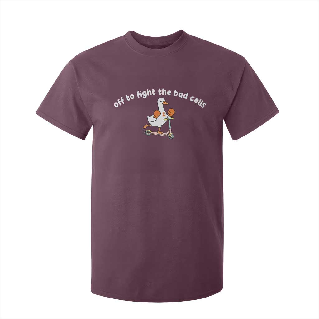 Funny Goose Leukemia Cancer Support T Shirt For Kid Off To Fight The Bad Cells