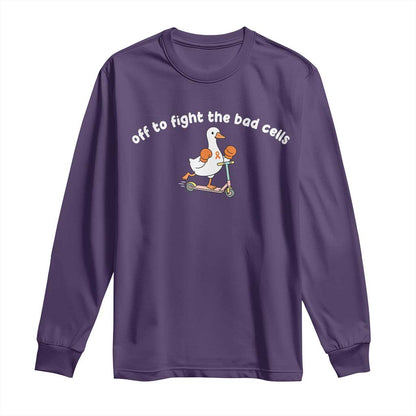 Funny Goose Leukemia Cancer Support Long Sleeve Shirt Off To Fight The Bad Cells