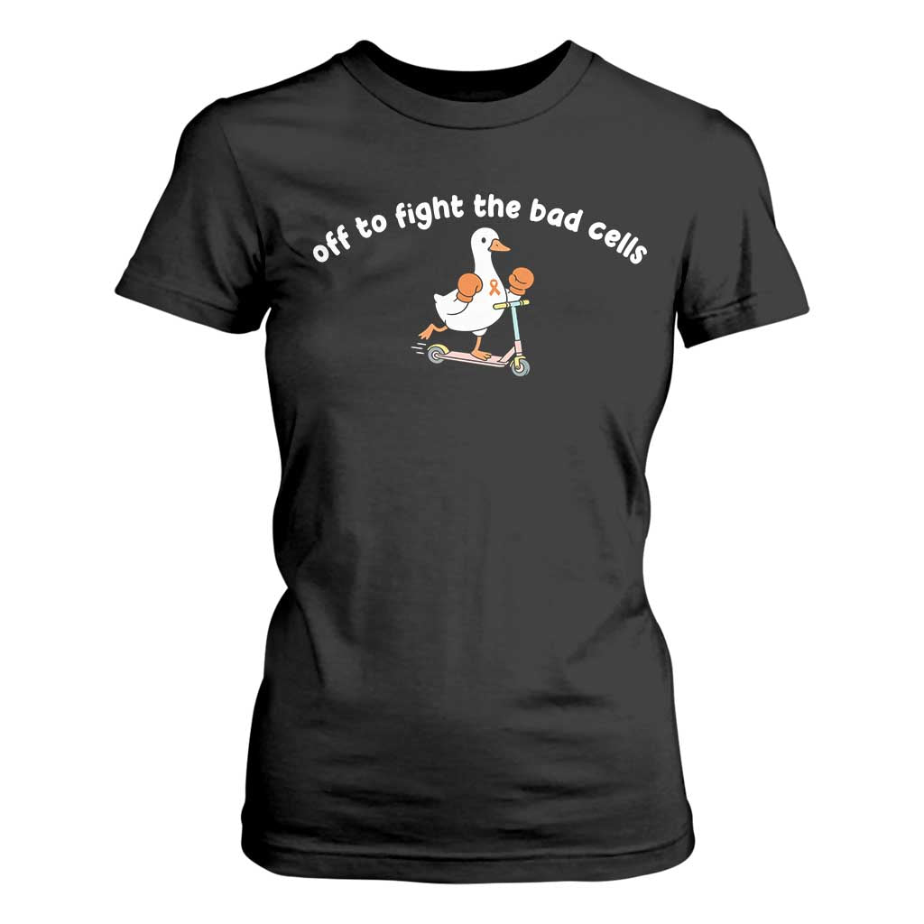 Funny Goose Leukemia Cancer Support T Shirt For Women Off To Fight The Bad Cells