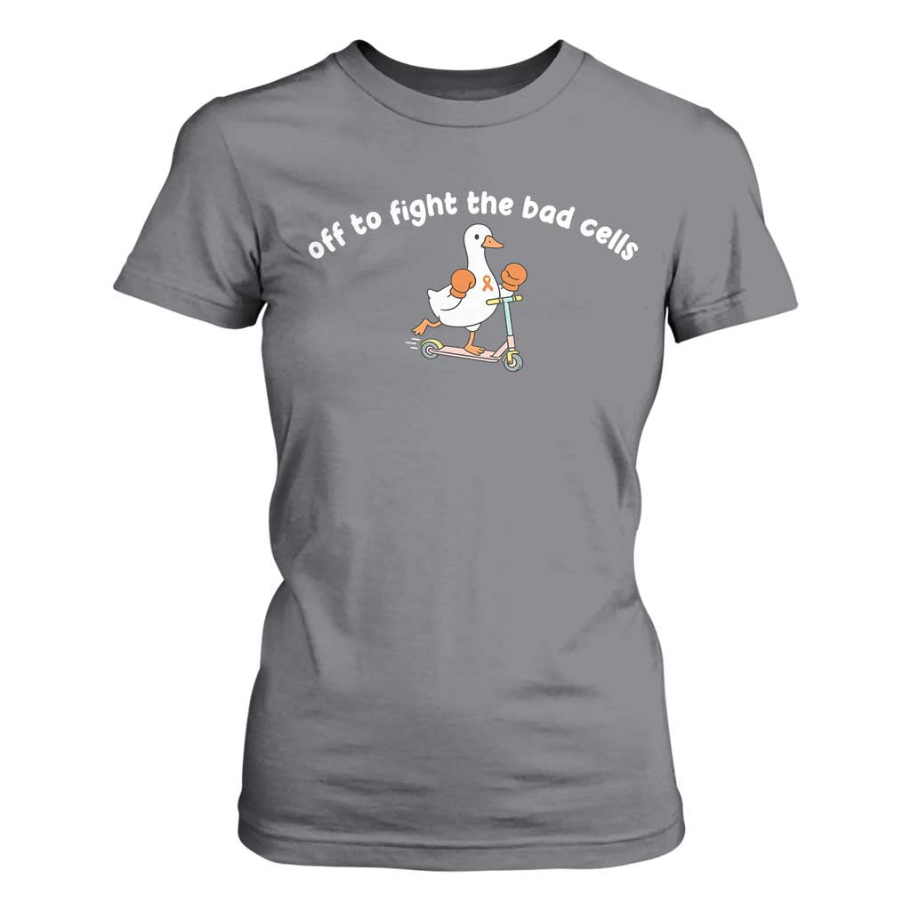 Funny Goose Leukemia Cancer Support T Shirt For Women Off To Fight The Bad Cells